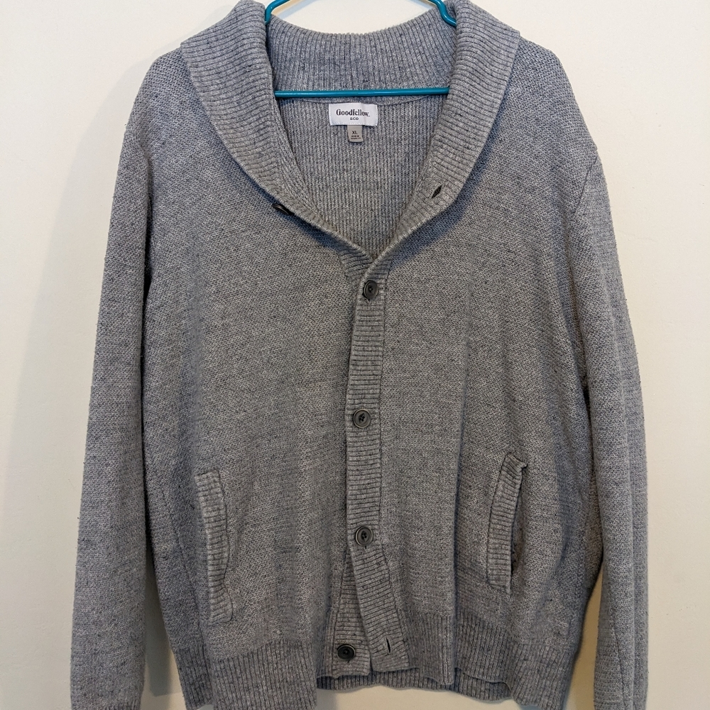 Men's beige cardigan sweater - XL